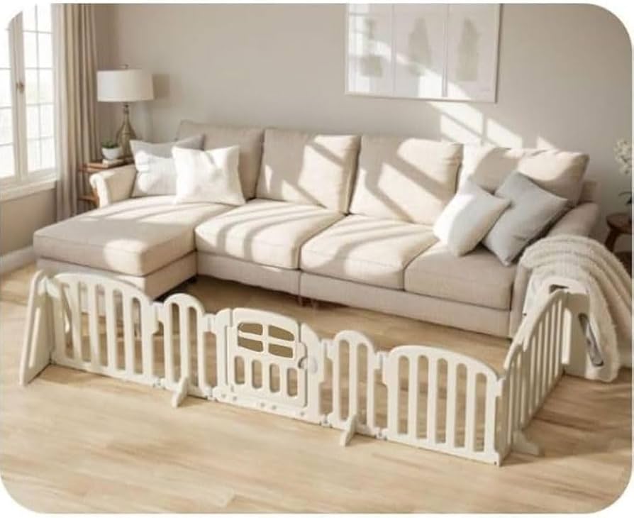 Amazon.co.jp: enne. ベビーサークル 折りたたみ ベビーゲート